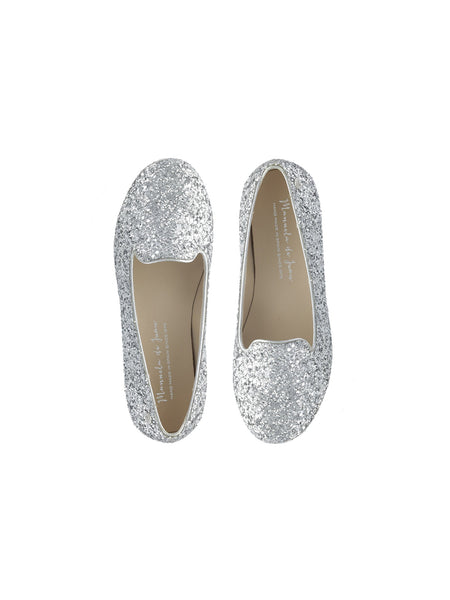 Silver on sale glitter loafers