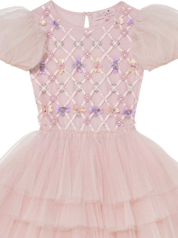 Floral Lattice Tutu Dress