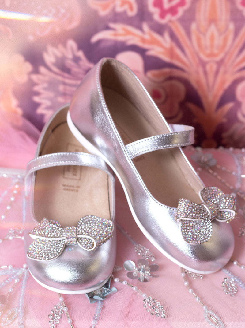 Single Strap Swarovski Crystal Bow Ballerinas