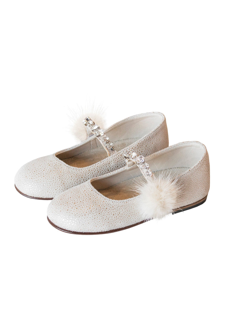 Single Strap Swarovski Crystal Embellished Ballerinas