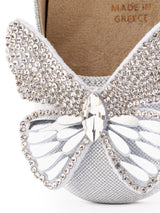 Butterfly Embellished Glitter Ballerinas