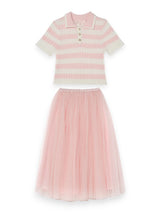 Pink Classic Skirt & Strawberry Sorbet Top Two Piece Set | Value €225