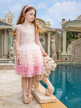 Coral Cascade Tutu Dress