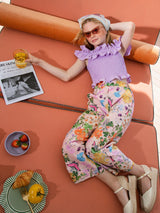 Floriane Pants Purple Two Piece Set | Value $209