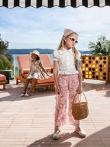 Rose Riviera Pants & White Blouse Two Piece Set | Value €299