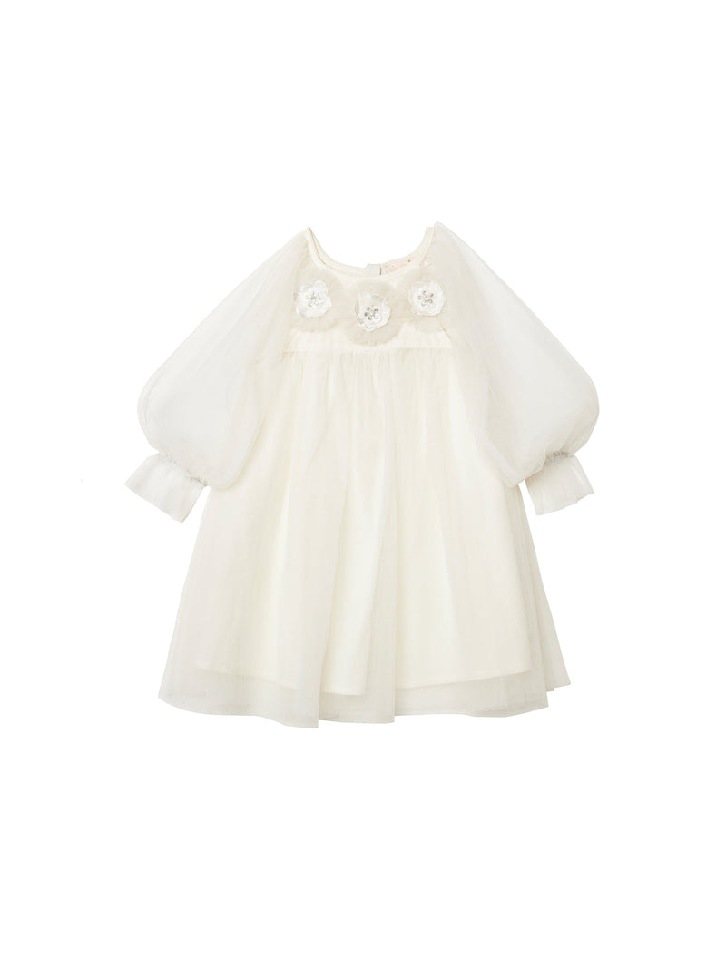 Bébé Snowy Petal Tulle Dress