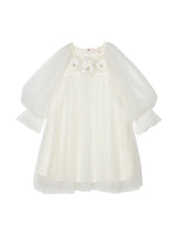 Snowy Petal Tulle Dress