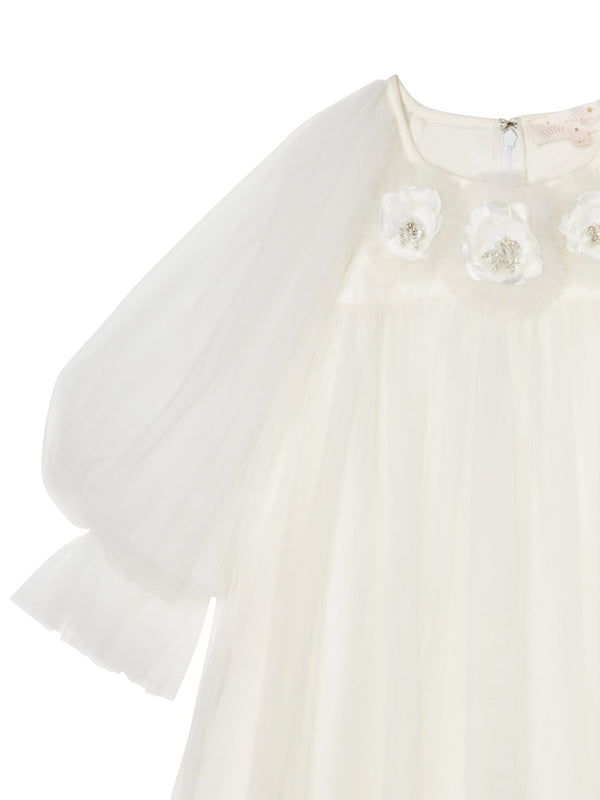 Snowy Petal Tulle Dress