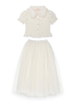 White Classic Skirt & Blouse Two Piece Set | Value €238